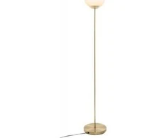 Dekoracja Domu Lamp Toršeras su apvaliu gaubtu, metalas, auksas, 134 cm