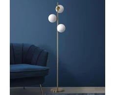 Lampa podłogowa Light Prestige Złota podłogowa lampa stojąca Dorado mleczne bańki do salonu