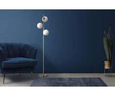 Lampa podłogowa Light Prestige Złota podłogowa lampa stojąca Dorado mleczne bańki do salonu