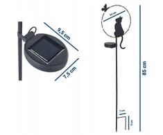 Maximex LED garden lamp, cat, solar-powered, 85 cm