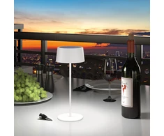Lampa stołowa Realpower LED-Solar lampka stołowa dimmbar mit Akku balta