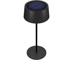 Stalinė lempa „RealPower LED“ su saulės energija varoma lempa, reguliuojamo ryškumo, su baterija, juoda