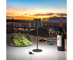 Lampa stołowa Realpower RealPower LED-Tischlampe dimmbar kalt/warm mit Akku, schwar