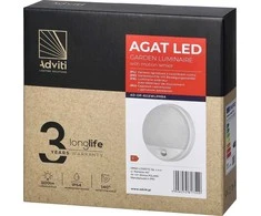 Sieninis šviestuvas Orno AGAT LED 15W, sodo šviestuvas su judesio jutikliu 140°, 1100lm, IP54, 4000K, baltas