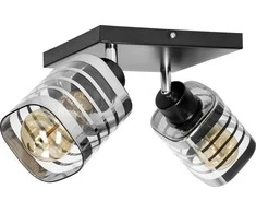 Pakabinamas šviestuvas Orno SIENA 2P E27, sieninis-lubinis šviestuvas, maks. 2x60W, juodas, kvadratinis cokolis
