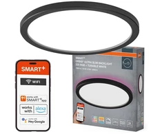Lubinis šviestuvas Osram 19W LED paviršinis šviestuvas SMART+ ORBIS, juodas, 2700/6500K/RGB, dimeriuojamas