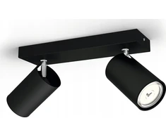 Sieninis šviestuvas Lampa sufitowa Signify Philips Kosipo Spot 2flg. exkl LM 2x5,5W Juodas