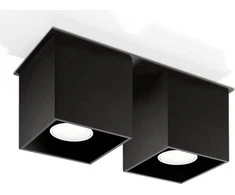 Lubinis šviestuvas Sollux Plafonas QUAD 2 juodas