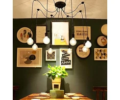 ECpower ZD74 pakabinamas šviestuvas SPIDER CHANDELIER CEILING LAMP 6 ARMS E27 universalus