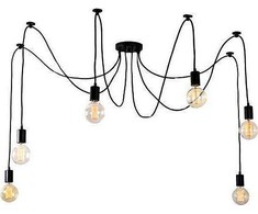 ECpower ZD74 pakabinamas šviestuvas SPIDER CHANDELIER CEILING LAMP 6 ARMS E27 universalus