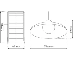 Pakabinamas šviestuvas Lampa wisząca Eko-Light Milagro lampa wisząca solarna Saturn EKO*9151 2x12W LED 150 lm 4000K IP45 podwójna juoda