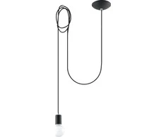 Sollux Lighting Pakabinamas šviestuvas EDISON 1 juodas