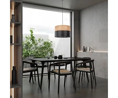 Pakabinamas šviestuvas Kabanti lempa TK Lighting Nicol pakabinama 1x15W E27 juoda/ąžuolo (4799)