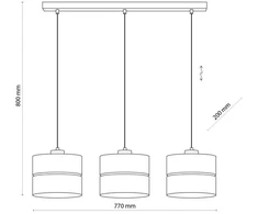 Pakabinamas šviestuvas Lampa wisząca TKKRYWULT Tk Lighting Eco* 5771 lampa wisząca zwis 3x15W E27 juoda/drewniana