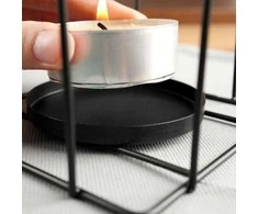 Marka Niezdefiniowana Home Styling Collection Žibintas žvakidė metalinis juodas 25 cm