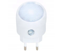 Sanico LED naktinė lempa į lizdą su sutemų jutikliu balta