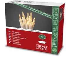 Konstsmide 6301-102, 20 lempučių, LED, Šiltai balta, Vidaus reikmėms, Balta, Plastikas