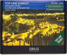 Kalėdinės lemputės Sirius Top-Line Energy Cluster Lights papildomas rinkinys, 300 LED