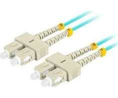 LANBERG šviesolaidinis laidas MM SC/UPC-SC/UPC dvipusis 3m LSZH om3 50/125 3.0mm aqua