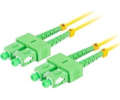 LANBERG šviesolaidinis patchcord SM SC/APC-SC/APC dvipusis 10m LSZH g657a1 3.0mm geltonas