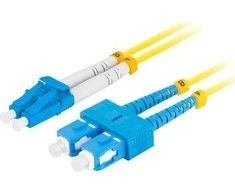 LANBERG šviesolaidinis laidas SM SC/UPC-LC/UPC dvipusis 5m LSZH g657a1 3.0mm geltonas