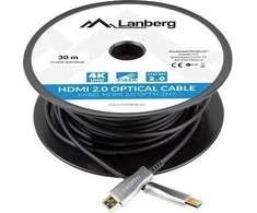 LANBERG HDMI v2.0 M/M laidas 30m optinis AOC juodas