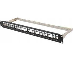 Lanberg Patch Panel tuščias 24 prievadai 1U 19" FTP Keystone juoda moduliams