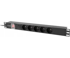 Lanberg stovo maitinimo juostelė PDU 19" 1U 16A 5x PL 2m juoda