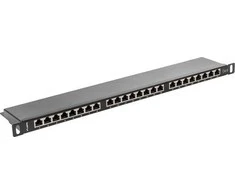 Lanberg Patch Panel 24 port 0.5U 19" cat.6 FTP ekranuotas juoda