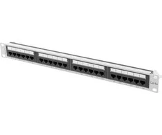 LANBERG patch panel 24 port 1U kat.6A UTP pilkas