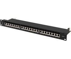 LANBERG patch panel 24 port 1U cat.7 FTP juodas