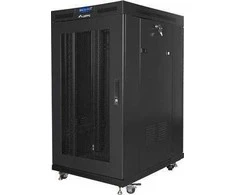 LANBERG FF01-8022-23BL laisvai pastatomas stovas 19 colių savaime surenkamas plokščias paketas 22U/800x1000mm juodas tinklinės durys LCD
