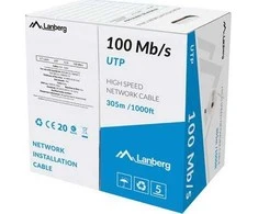 Lanberg LAN montavimo kabelis UTP 100Mb / s 305m CCA Pilka (LCU5 -10CC- 0305-S)