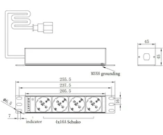 Listwa zasilająca Lanview do szafy rack 1U LVR-2MSCH-SCH-C13-4 4 gniazda Schuko