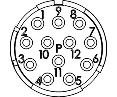 LAPP 12 kontaktų įdėklas M23 kištukinėms jungtims, lituotas EPIC M23 P-Part (73002714)