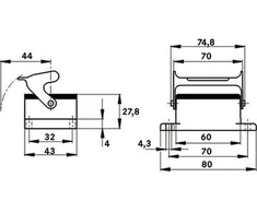Lapp Kabel Darbastalio lizdas, kuriame yra IP65 EPIC H-B 6 AG- LB (10003000)