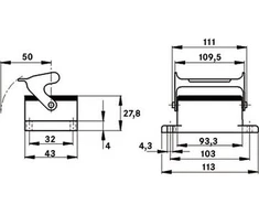 Lapp Kabelis LAPP Darbastalio lizdas su IP65 EPIC H-B 16 AG- LB 10072900 - 10072900