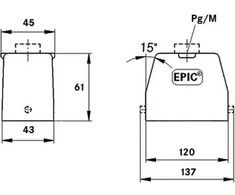 Lapp Kabel LAPP Įskiepis korpusas PG21 IP65 EPIC H-B 24 TG- RO 21 (10121900)