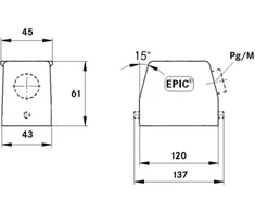 Lapp Kabelis LAPP Kampinis kištukas PG 29 IP65 EPIC H-B 24 TS- RO (10123900)