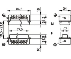 LAPP Kasetė złącza 6P+PE męski 35A 500V EPIC H-BS 6 SS (10170000)