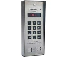 Carruzzo Laskomex CD-2600R audio with stainless steel RFID key reader, in surface-mounted housing.
