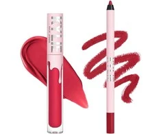Rinkinys „Kylie Cosmetics“: skysti lūpų dažai „By Kylie 503 Bad Lil Thing“, 3 ml + lūpų pieštukas „Bad Lil Thing“ 1,1 g