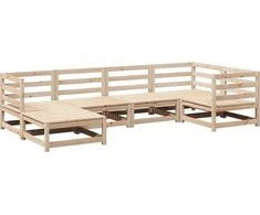 Lauko baldų komplektas Sodo sofos komplektas, 6 dalių, pušies medienos masyvas