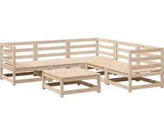 Lauko baldų komplektas Sodo sofos komplektas, 6 dalių, pušies medienos masyvas