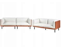 Sofa Beliani 5 vietų baldų komplektas VORGOD, kreminė balta