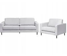 Sofa Beliani 4 vietų svetainės baldų komplektas SAVALEN šviesiai pilkas