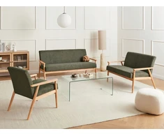 Sofa Beliani 6 vietų svetainės baldų komplektas ESRUM šviesiai rudas / žalias