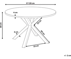 Lauko baldų komplektas Beliani Lumarko Apvalus sodo stalas ⌀120cm pilkas su juodu MALETTO!