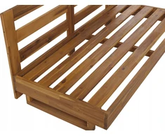 Lauko baldų komplektas Beliani Sodo kampinė sofa 5 asmenims MARETTIMO dešininė, kreminė balta, sertifikuota akacijos mediena