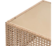 Lauko baldų komplektas Beliani Sodo baldų komplektas su stalu 6 asmenims OMEGANA Šviesiai smėlio spalvos technoratanas, modulinis